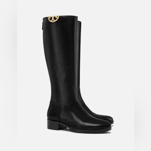 NWT RARE luxury classic minimalist equestrian authentic Tory Burch Sidney Boots - Picture 4 of 17